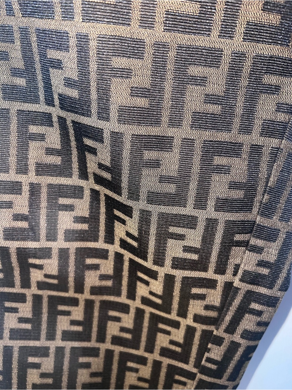 Fendi Brown & Black FF Logo Print Chinos pants authentic size 2 4 - Picture 6 of 6